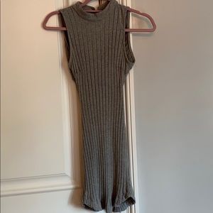 High Neck Gray Tight Dress